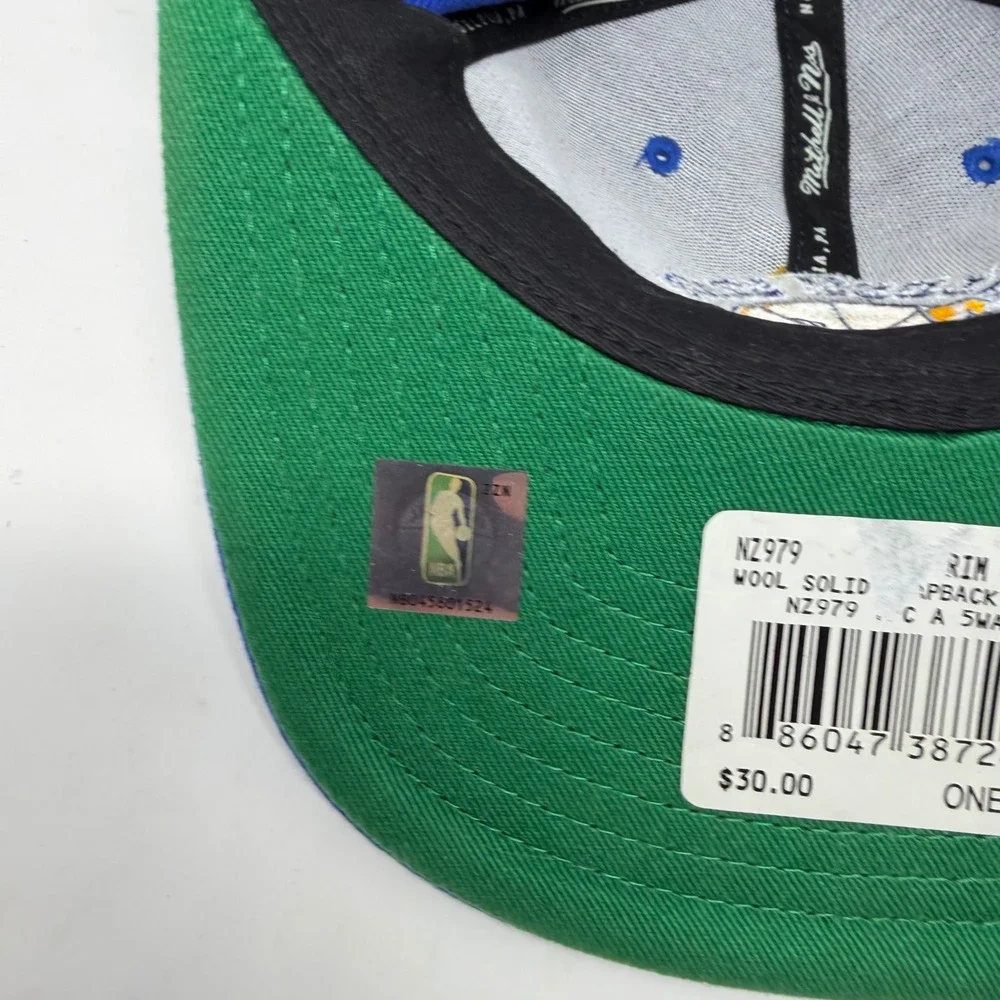 Mitchell &‎ Ness Golden State Warriors Snapback Hat Blue Hardwood Classics NZ979